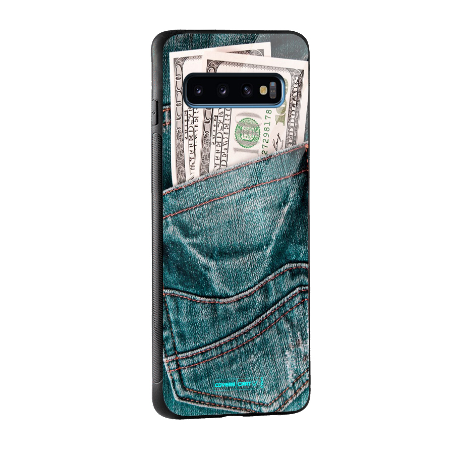 Money in Jeans Glass Back Case for Galaxy S10