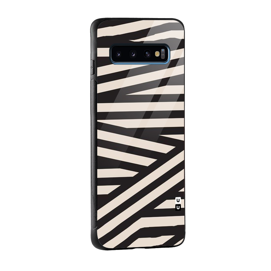 Monochrome Lines Glass Back Case for Galaxy S10