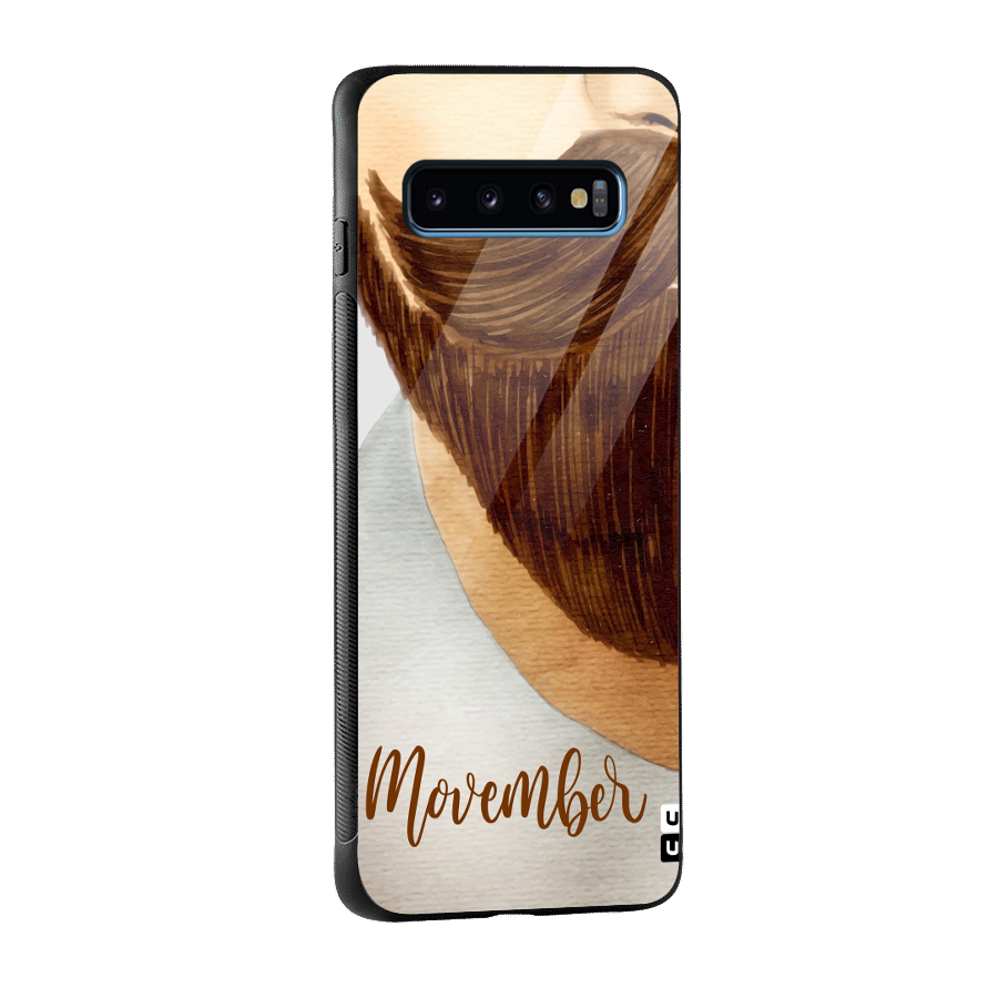 Movember Moustache Glass Back Case for Galaxy S10