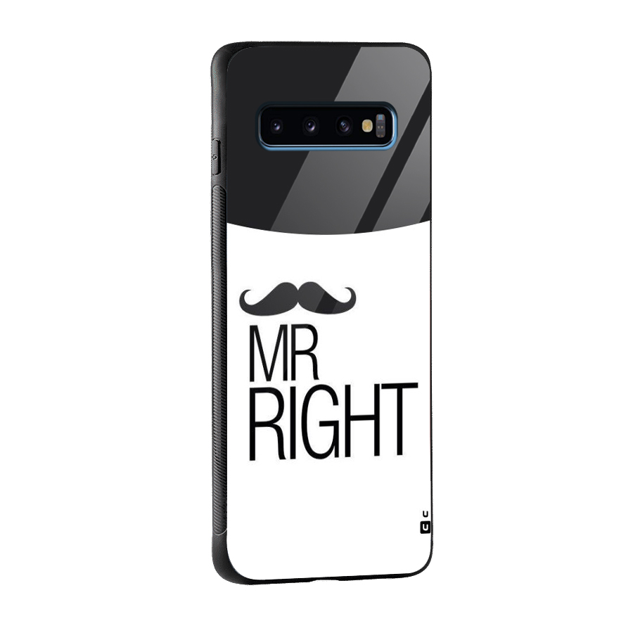 Mr. Right Moustache Glass Back Case for Galaxy S10