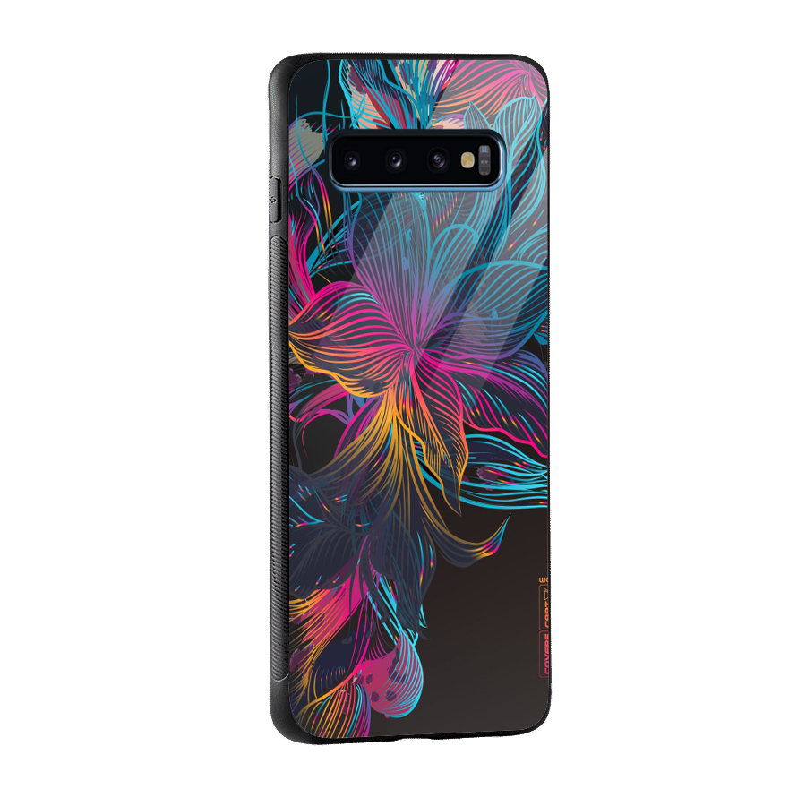 Multi-Colour Flowers Glass Back Case for Galaxy S10