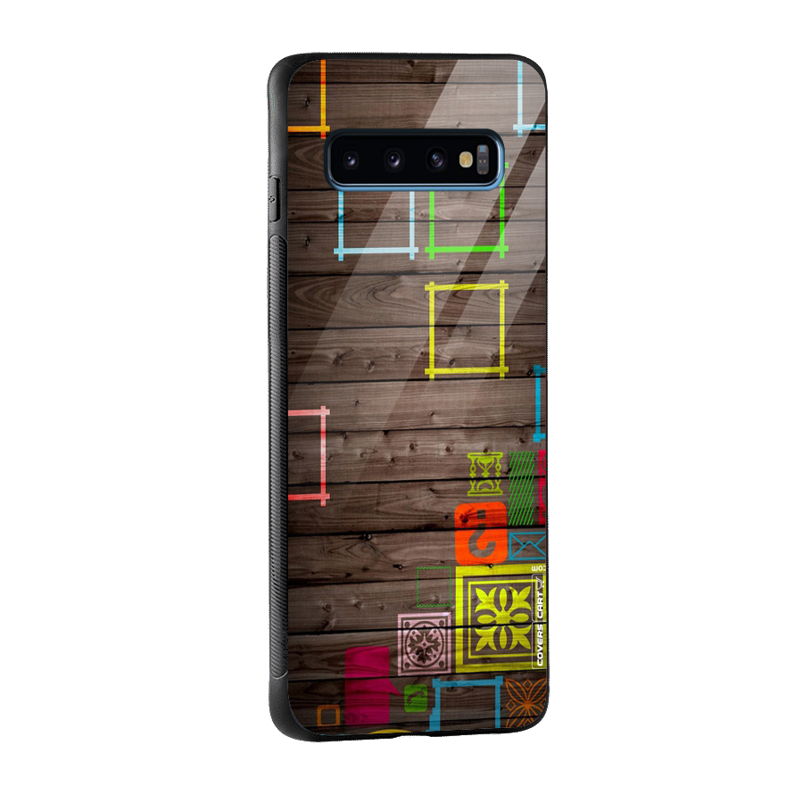 Multicolor Frame Design Glass Back Case for Galaxy S10