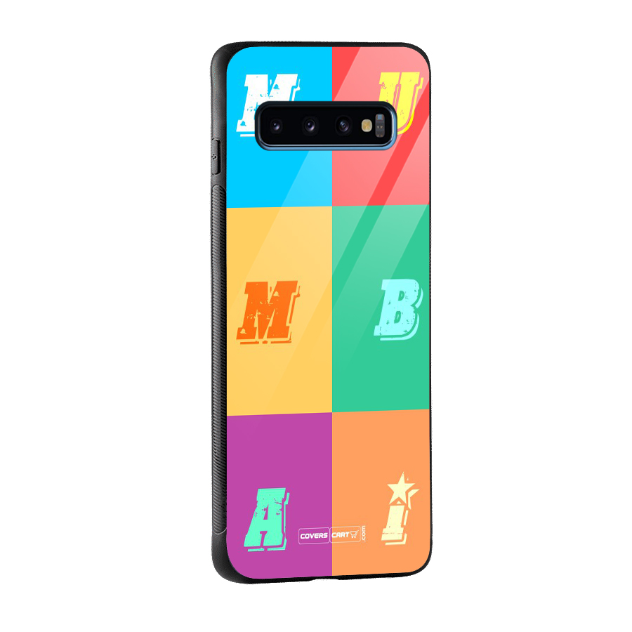 Mumbai Alphabets Glass Back Case for Galaxy S10