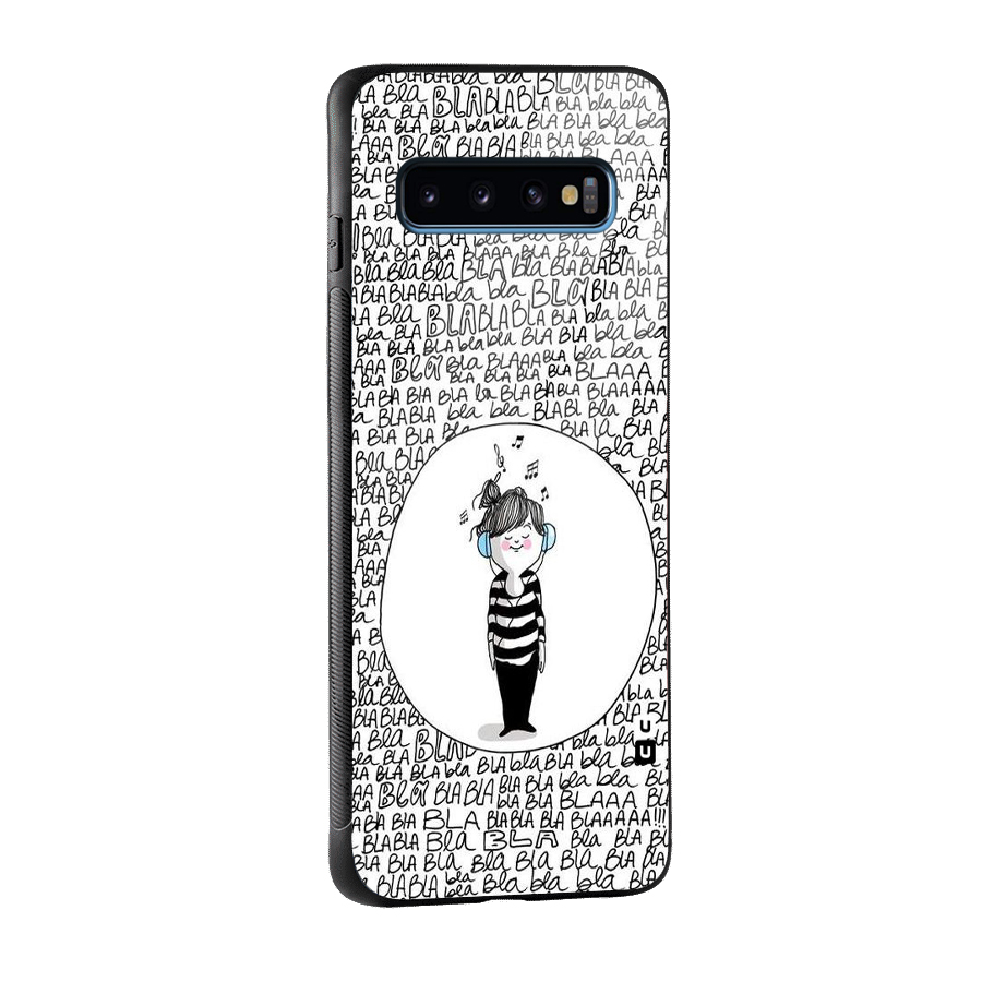 Music And Bla Bla Glass Back Case for Galaxy S10