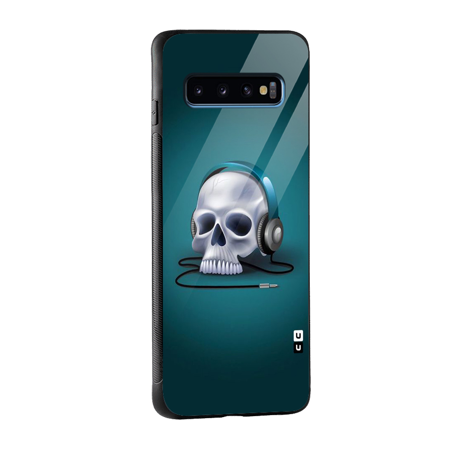 Music Skull Glass Back Case for Galaxy S10