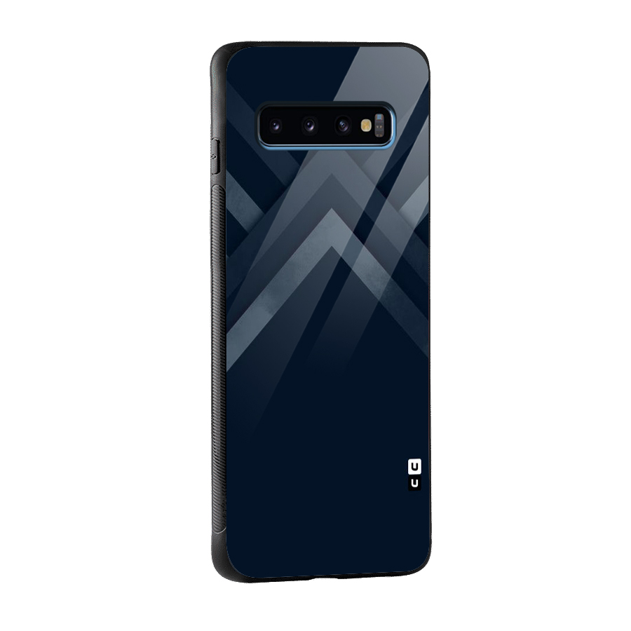 Navy Blue Arrow Glass Back Case for Galaxy S10