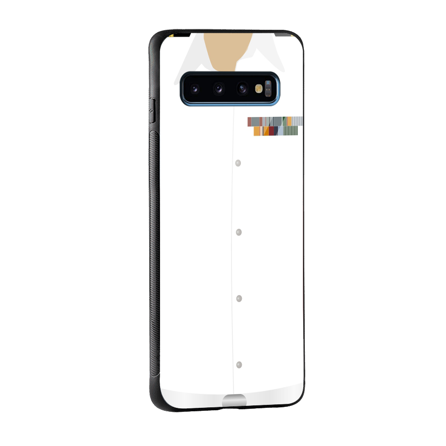 Navy Uniform Glass Back Case for Galaxy S10