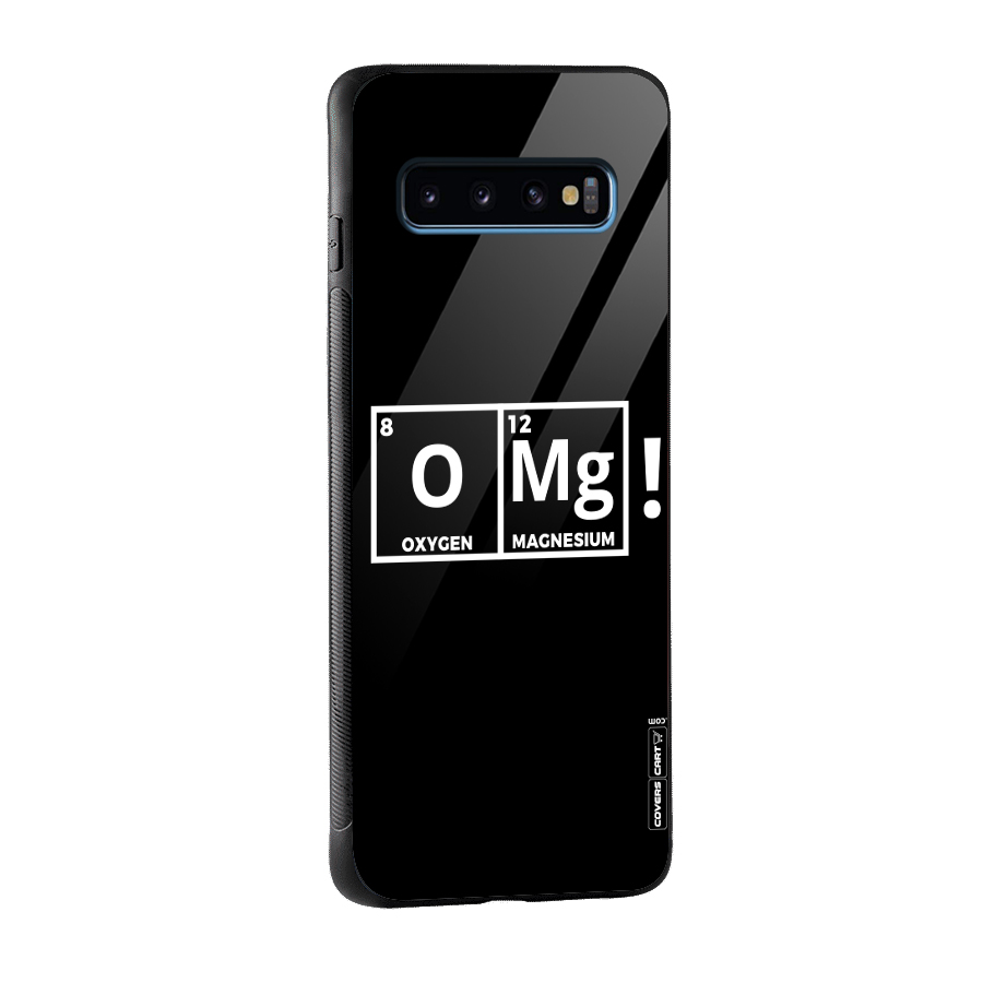 OMG Chemistry Pun Glass Back Case for Galaxy S10