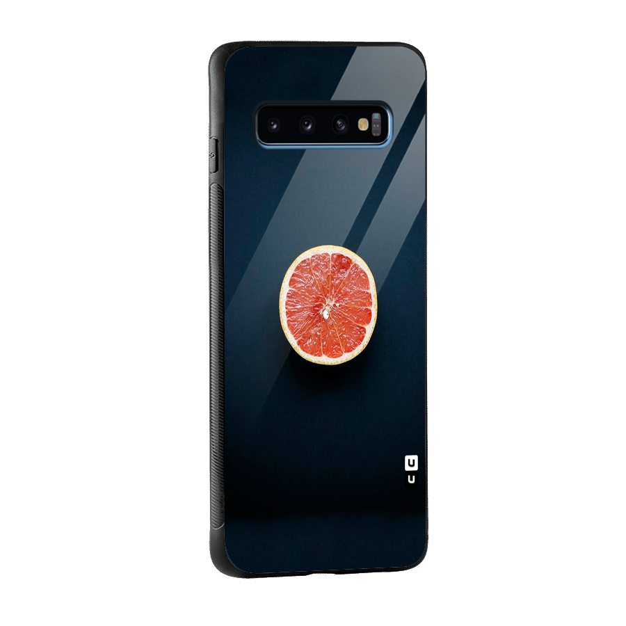 Orange Design Glass Back Case for Galaxy S10