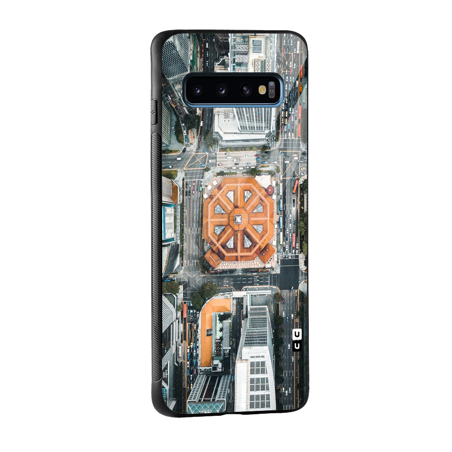 Orange Dome Glass Back Case for Galaxy S10