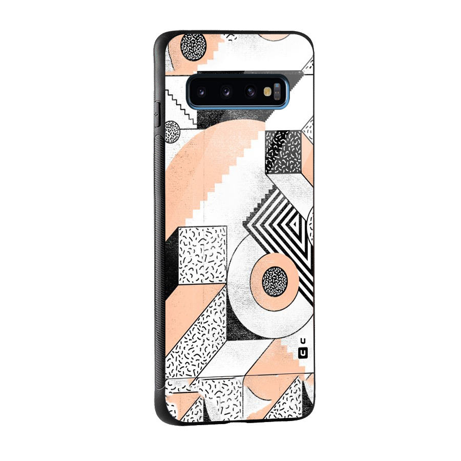 Orange Zig Zag Glass Back Case for Galaxy S10