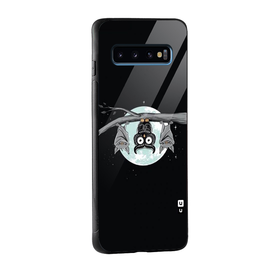 Owl Hanging Glass Back Case for Galaxy S10