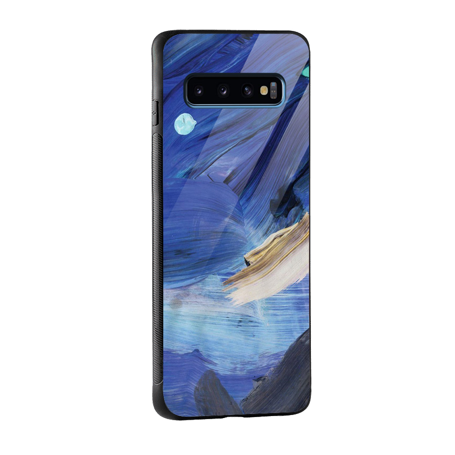 Paint Brush Strokes Glass Back Case for Galaxy S10
