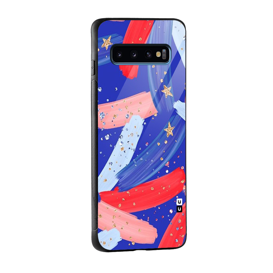 Paint Stars Glass Back Case for Galaxy S10