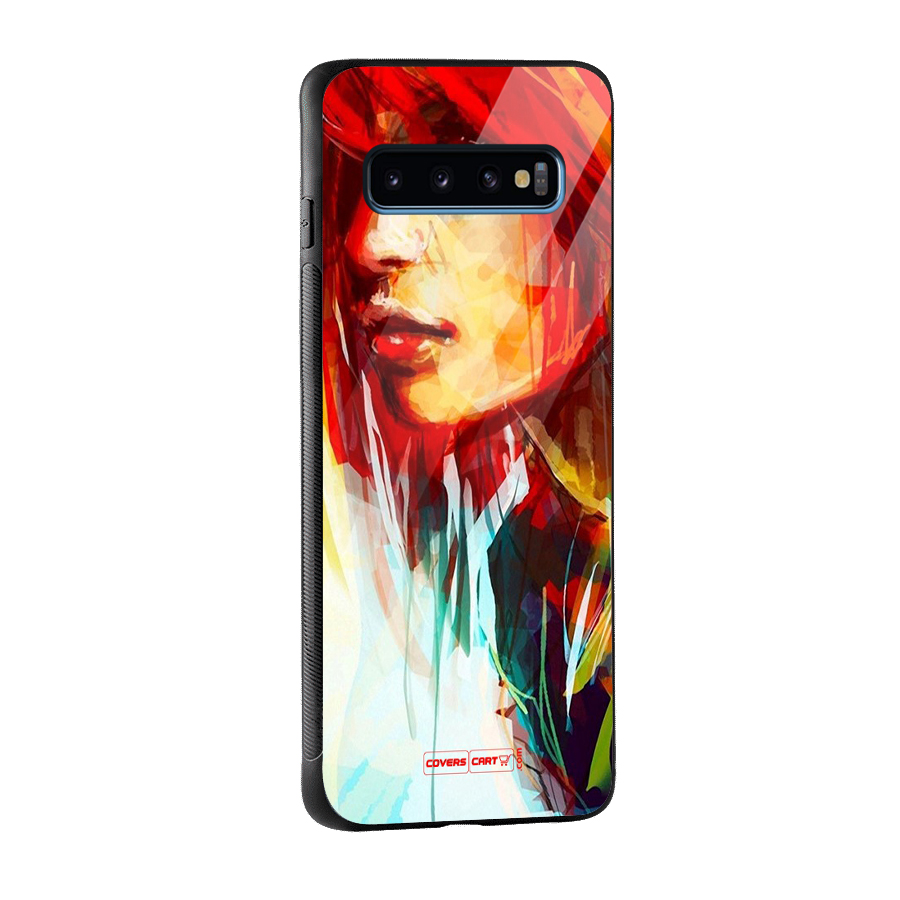 Painted Girl Glass Back Case for Galaxy S10