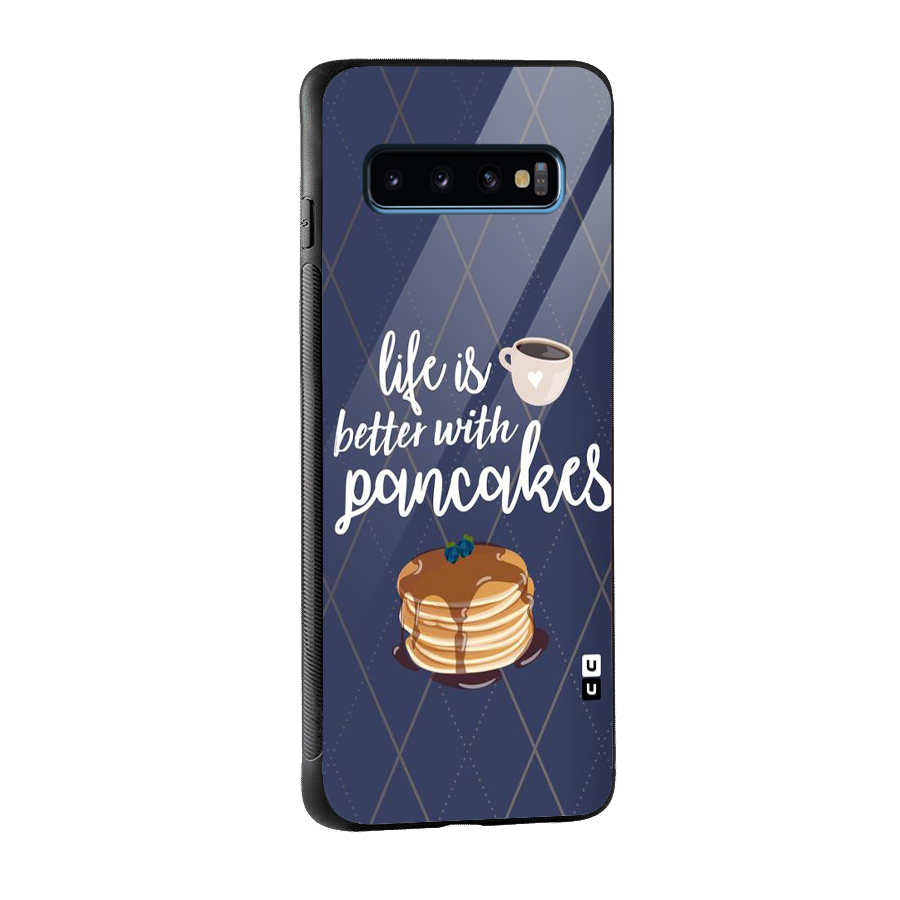 Pancake Life Glass Back Case for Galaxy S10