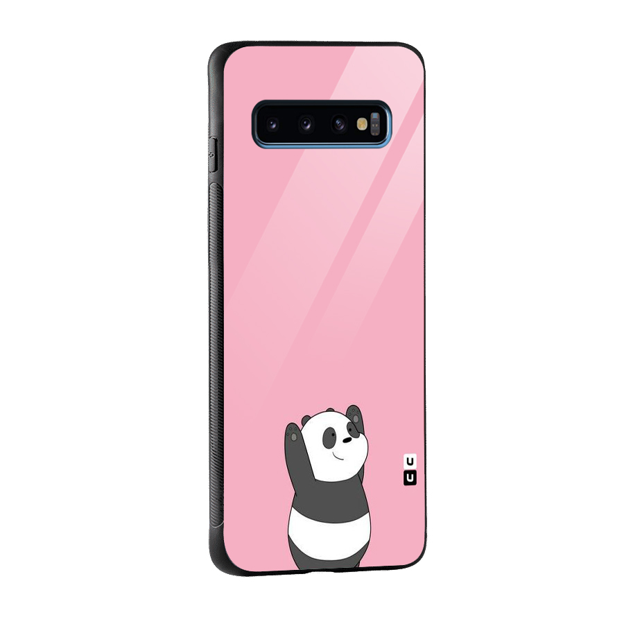Panda Handsup Glass Back Case for Galaxy S10