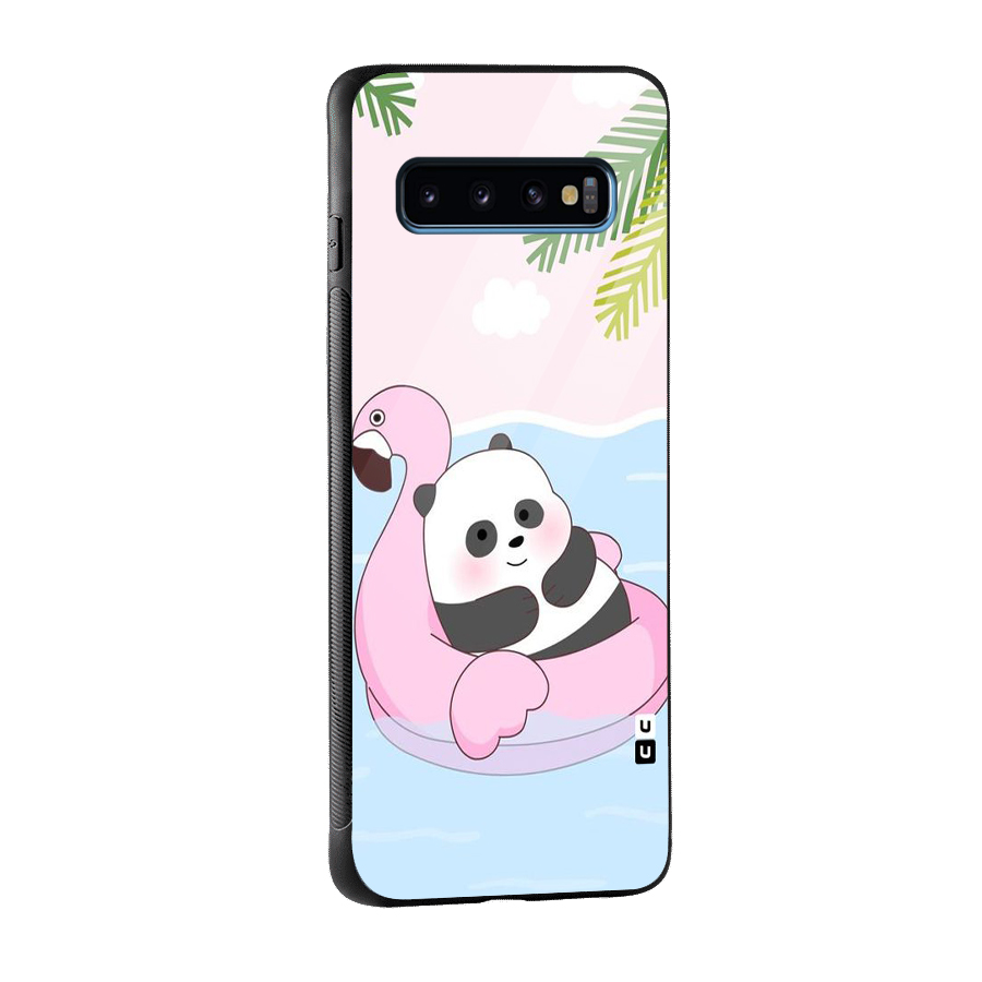 Panda Swim Glass Back Case for Galaxy S10