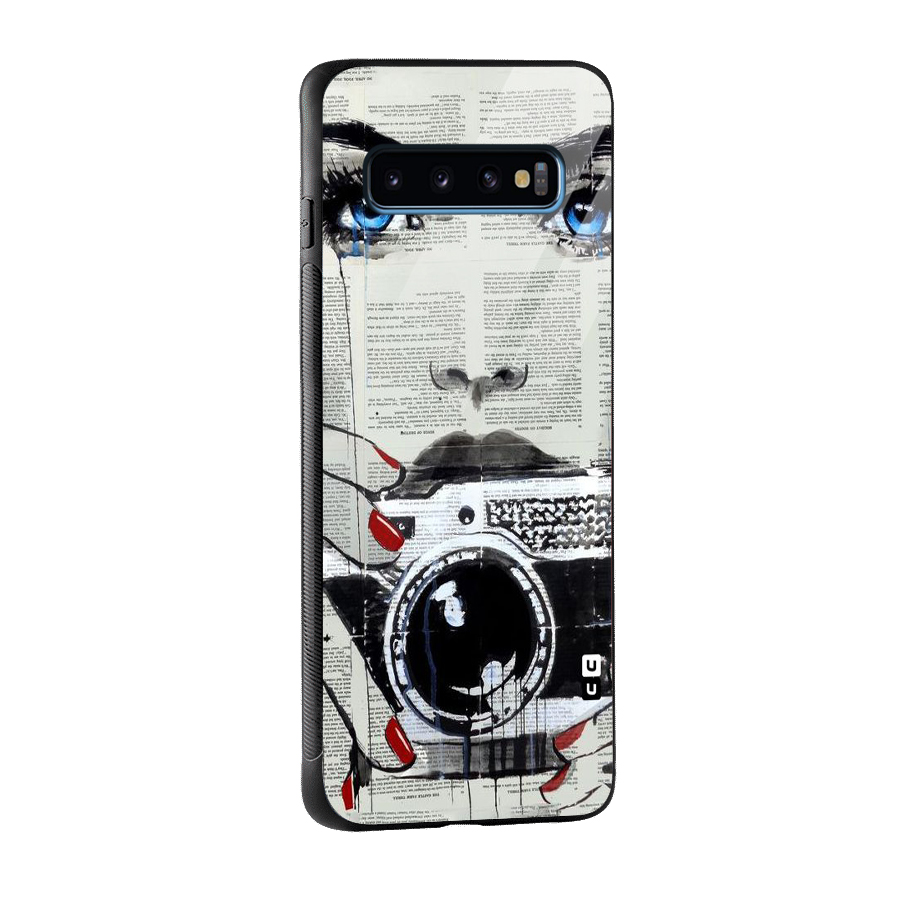 Paper Face Beauty Glass Back Case for Galaxy S10
