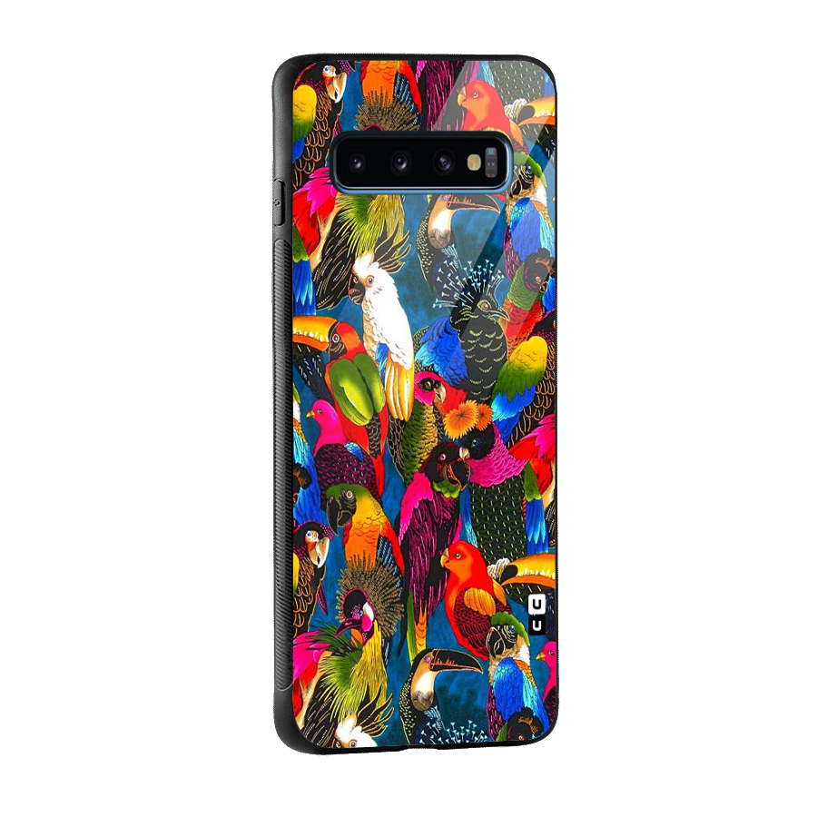 Parrot Art Glass Back Case for Galaxy S10