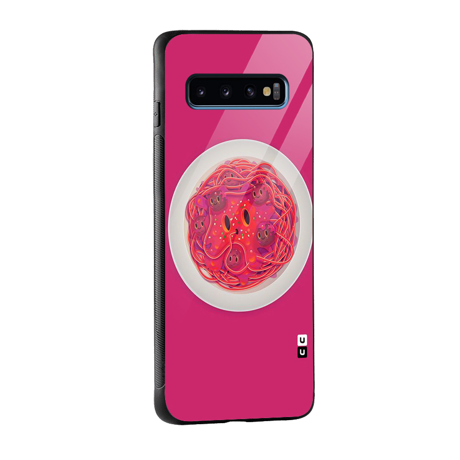 Pasta Cute Glass Back Case for Galaxy S10