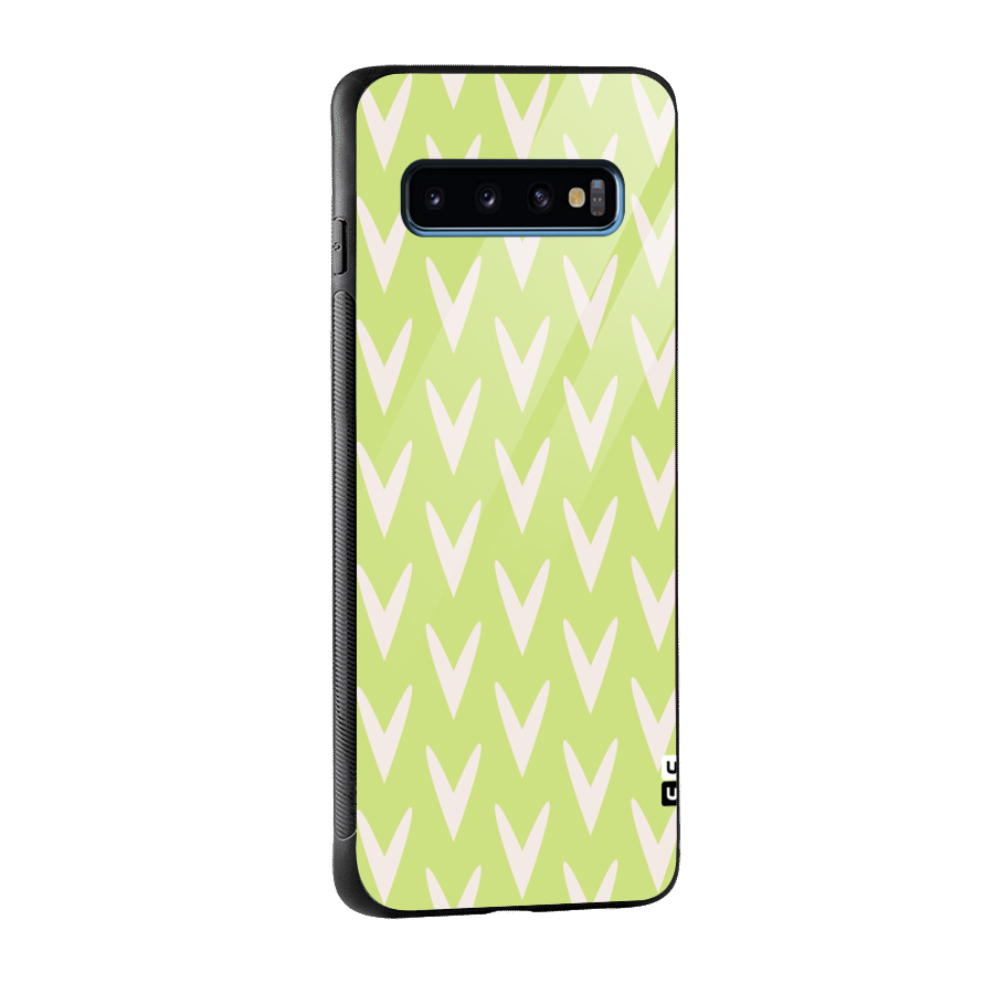 Pastel Green Grass Glass Back Case for Galaxy S10
