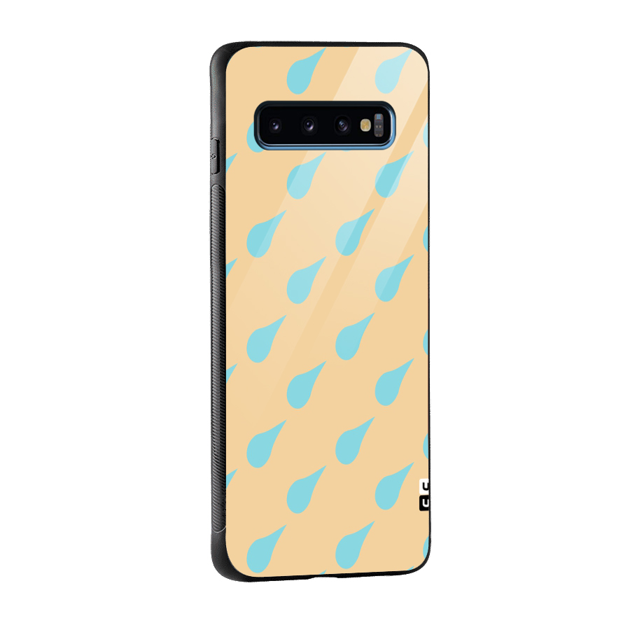 Pastel Orange Drops Glass Back Case for Galaxy S10