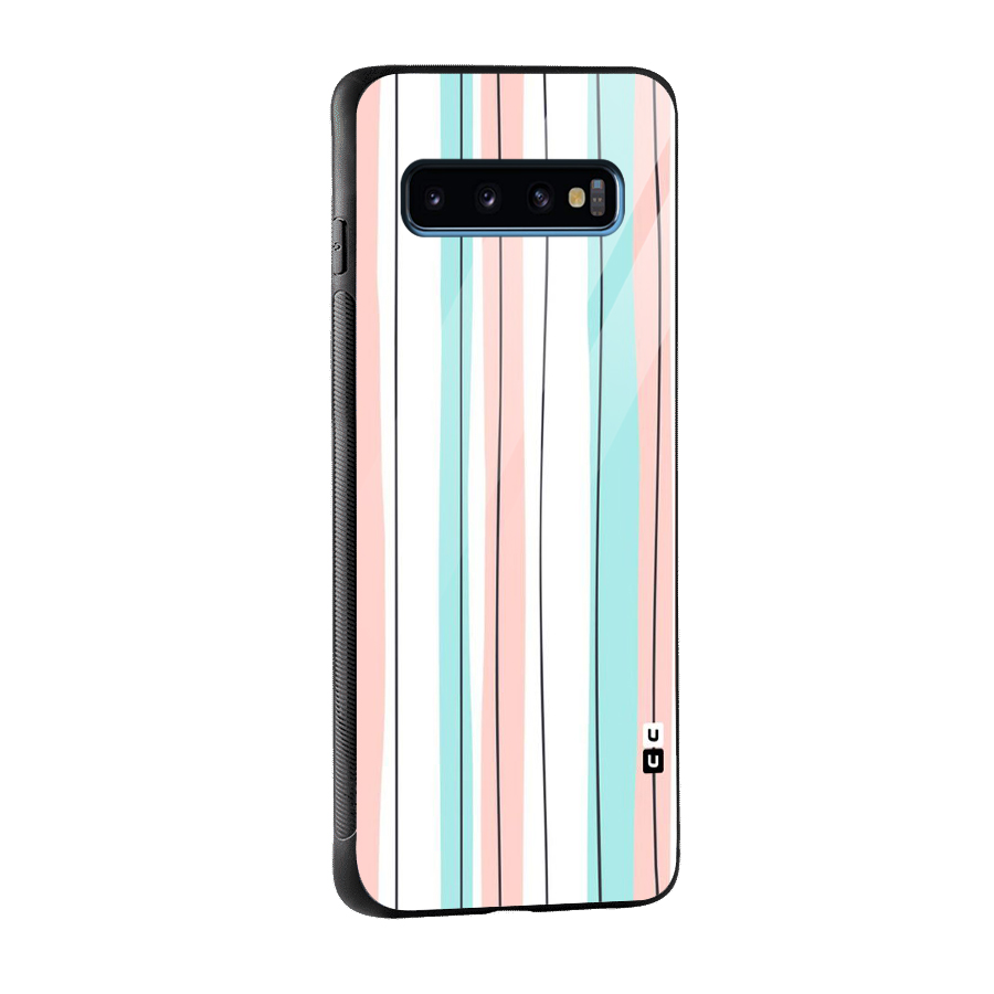Pastel Tri Stripes Glass Back Case for Galaxy S10