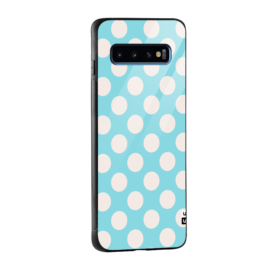 Pastel White Polka Dots Glass Back Case for Galaxy S10