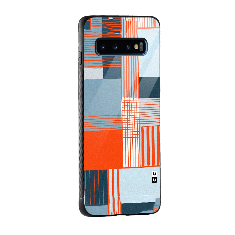 Pattern In Lines Glass Back Case for Galaxy S10