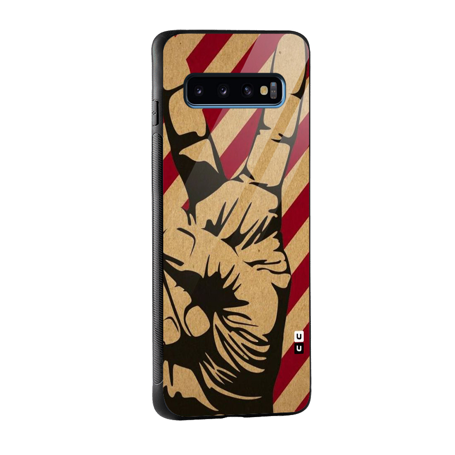 Peace Stripes Glass Back Case for Galaxy S10
