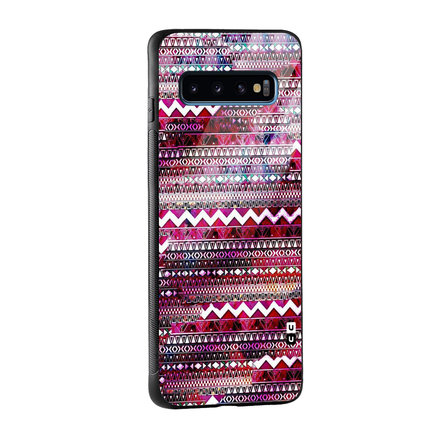 Pink Indie Pattern Glass Back Case for Galaxy S10