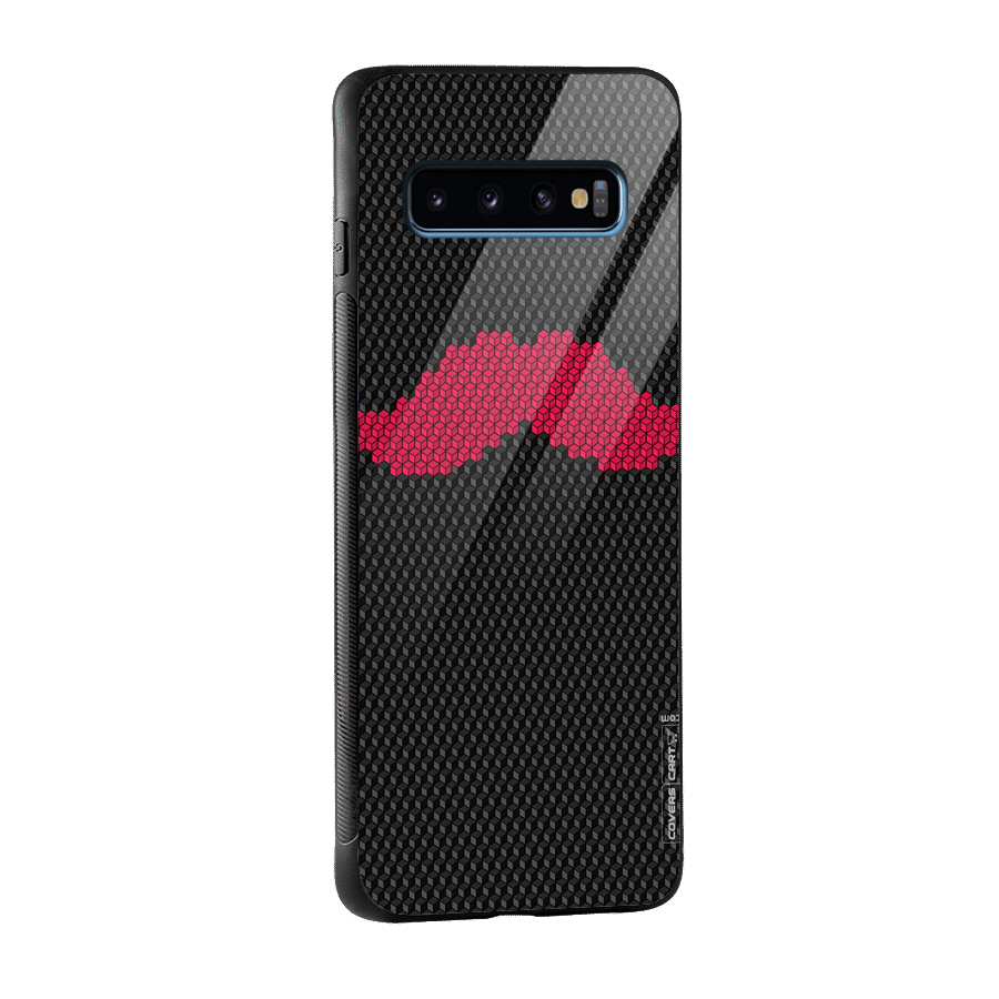 Pink Moustache Glass Back Case for Galaxy S10