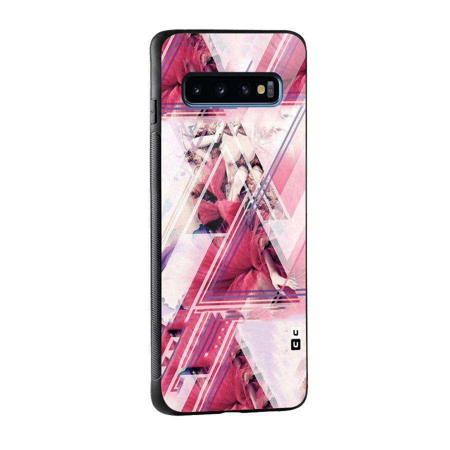 Pink Rose Abstract Glass Back Case for Galaxy S10