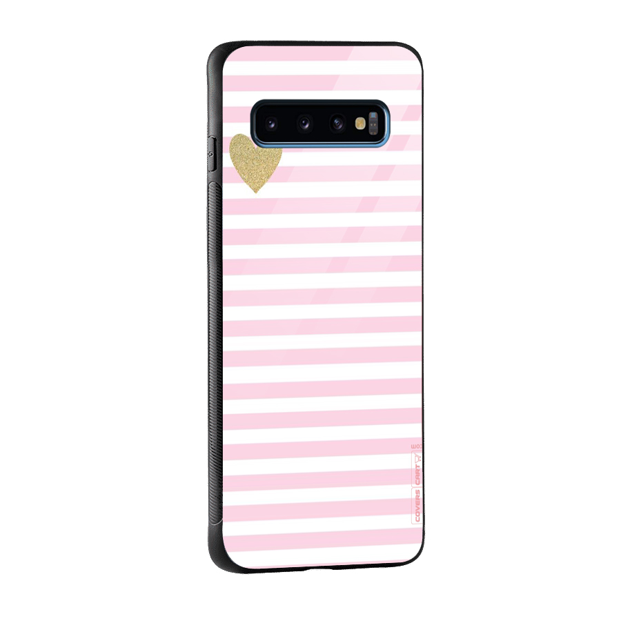 Pink Stripes Glass Back Case for Galaxy S10