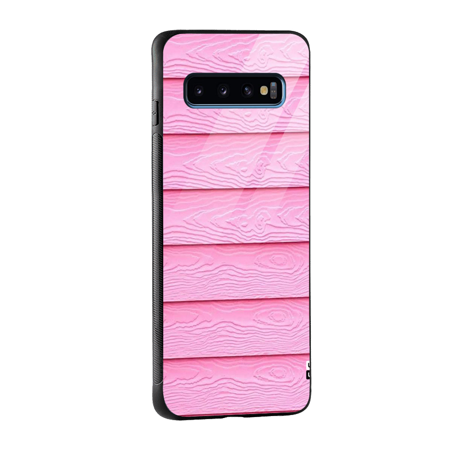 Pink Wood Glass Back Case for Galaxy S10
