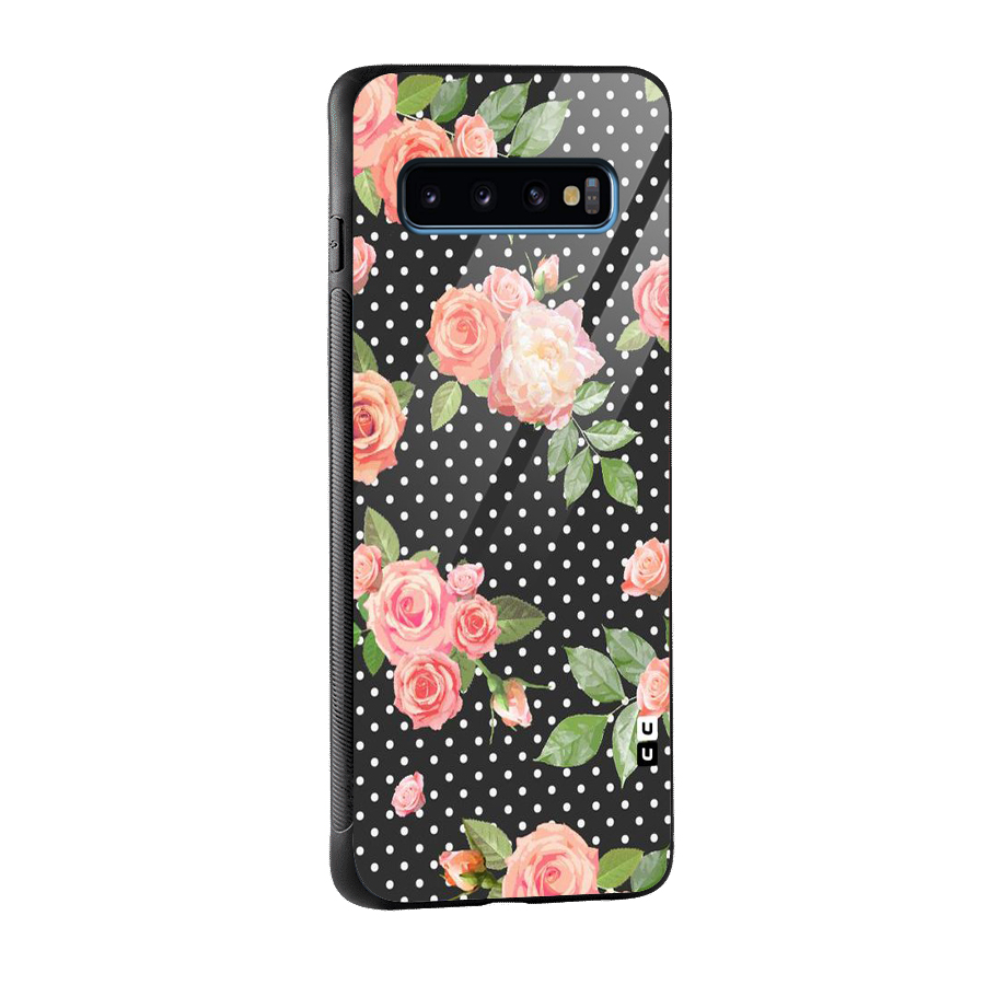 Polka Peach Glass Back Case for Galaxy S10
