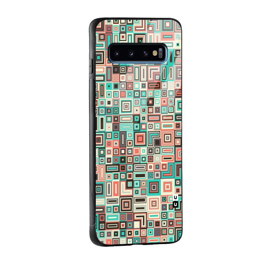 Pretty Boxes Design Glass Back Case for Galaxy S10