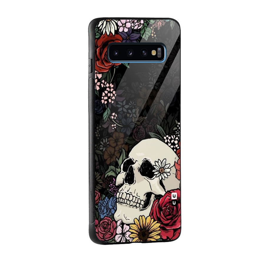 Pretty Skull Glass Back Case for Galaxy S10