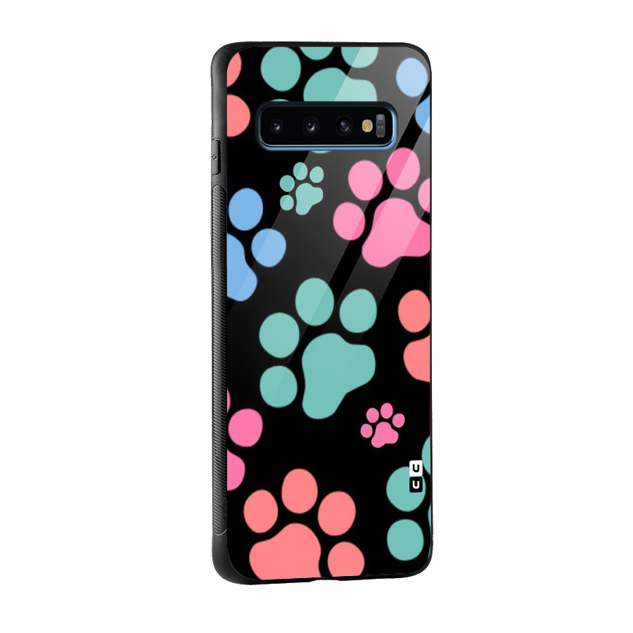 Puppy Paws Glass Back Case for Galaxy S10