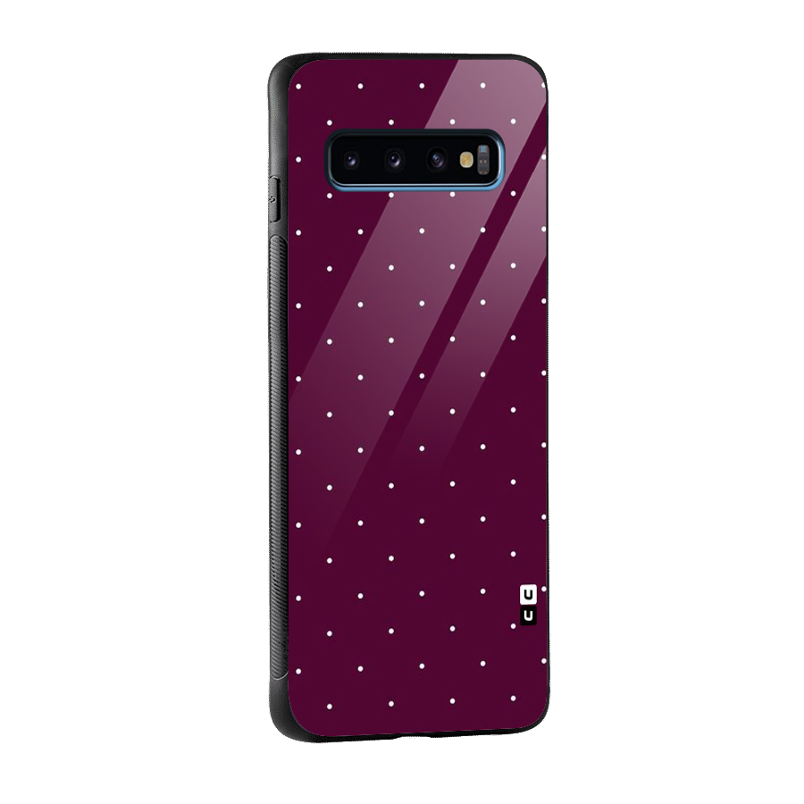 Purple Polka Glass Back Case for Galaxy S10