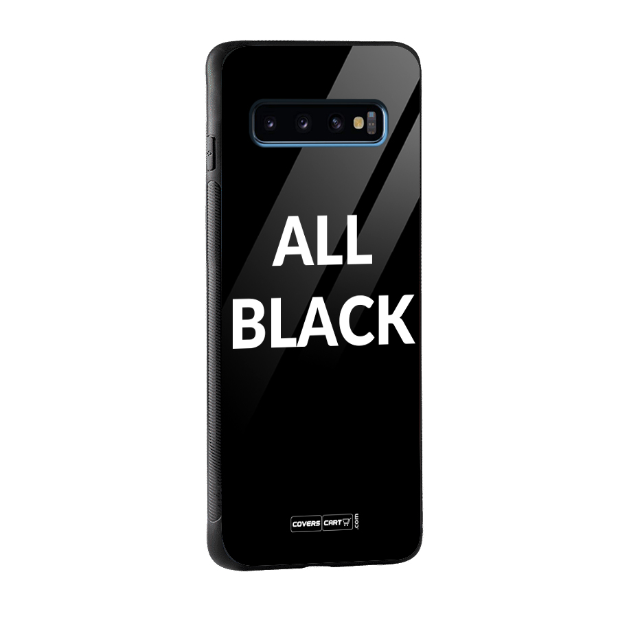 Raftaar All Black Glass Back Case for Galaxy S10