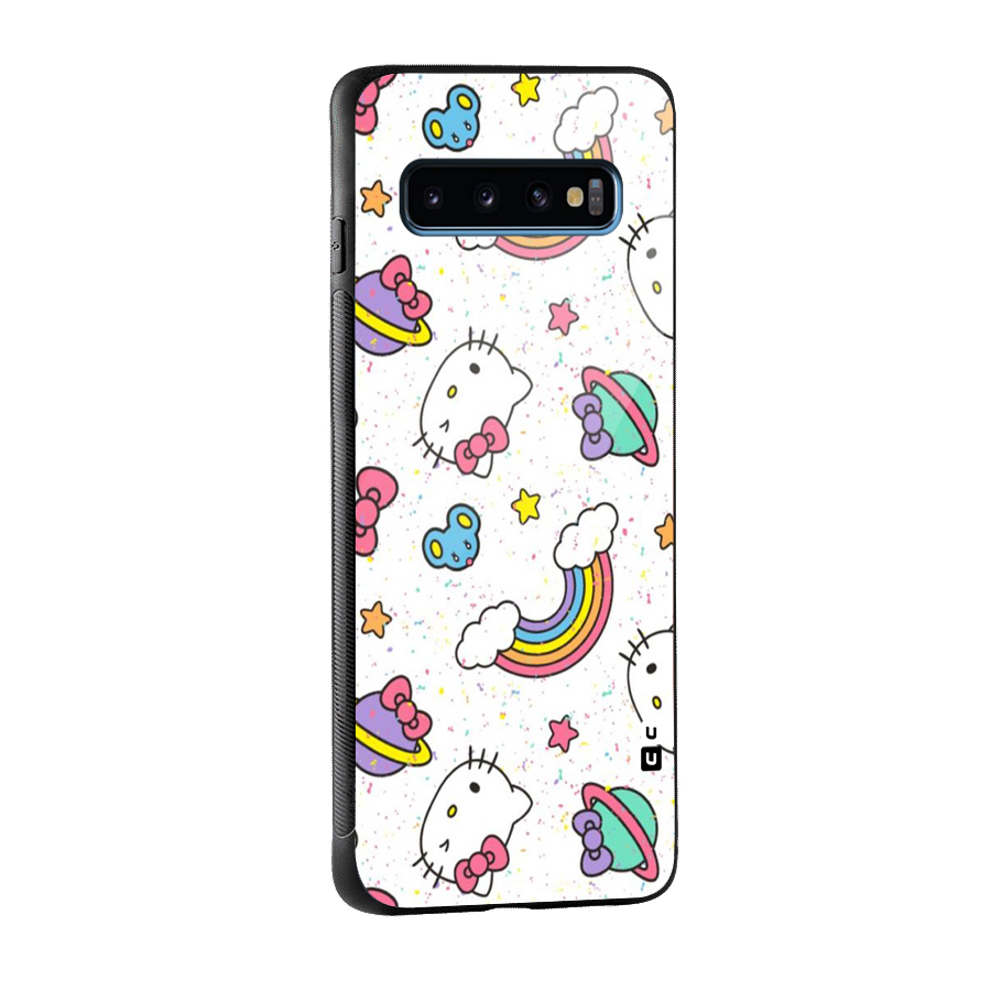 Rainbow Kit Tee Glass Back Case for Galaxy S10