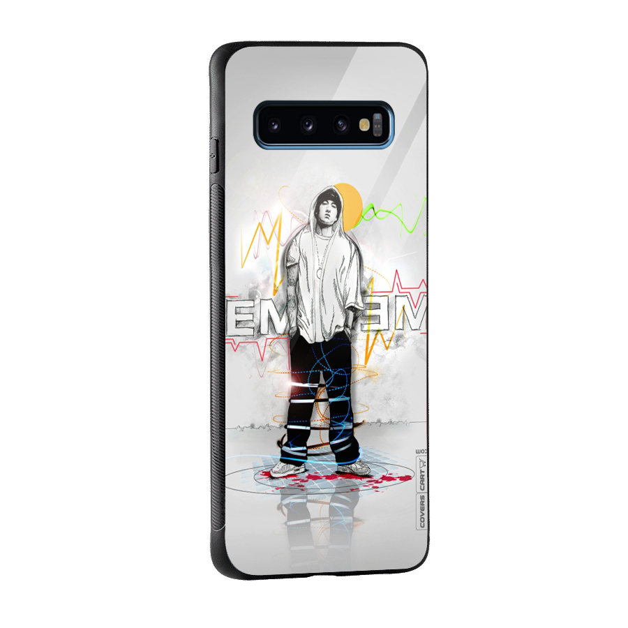 Rap King Eminem Glass Back Case for Galaxy S10