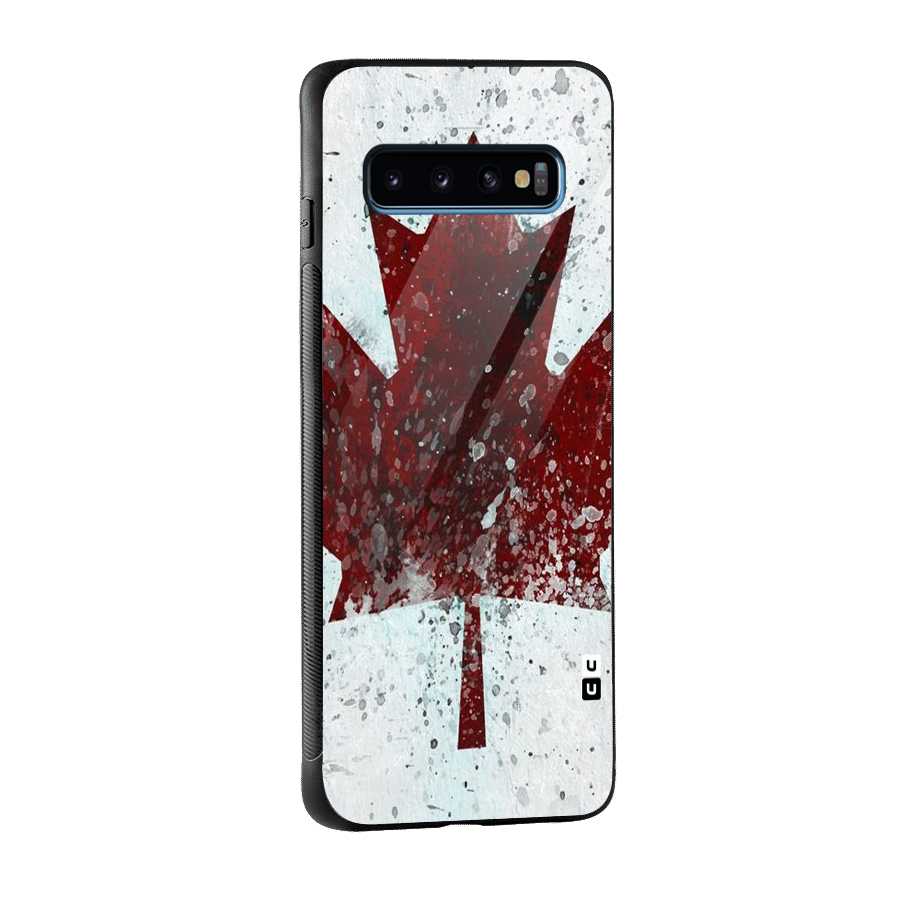 Red Maple Snow Glass Back Case for Galaxy S10