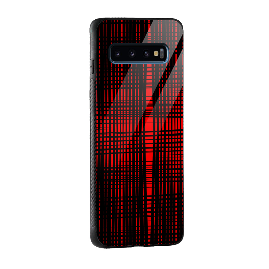 Red Net Design Glass Back Case for Galaxy S10