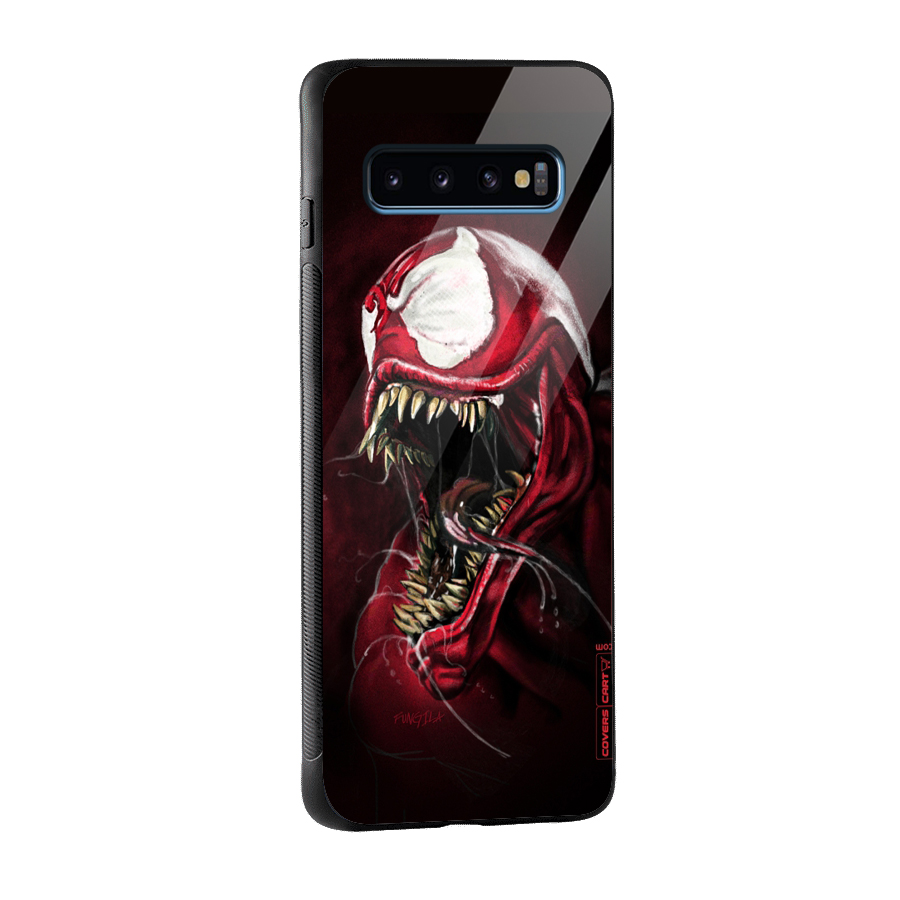 Red Venom Artwork Glass Back Case for Galaxy S10