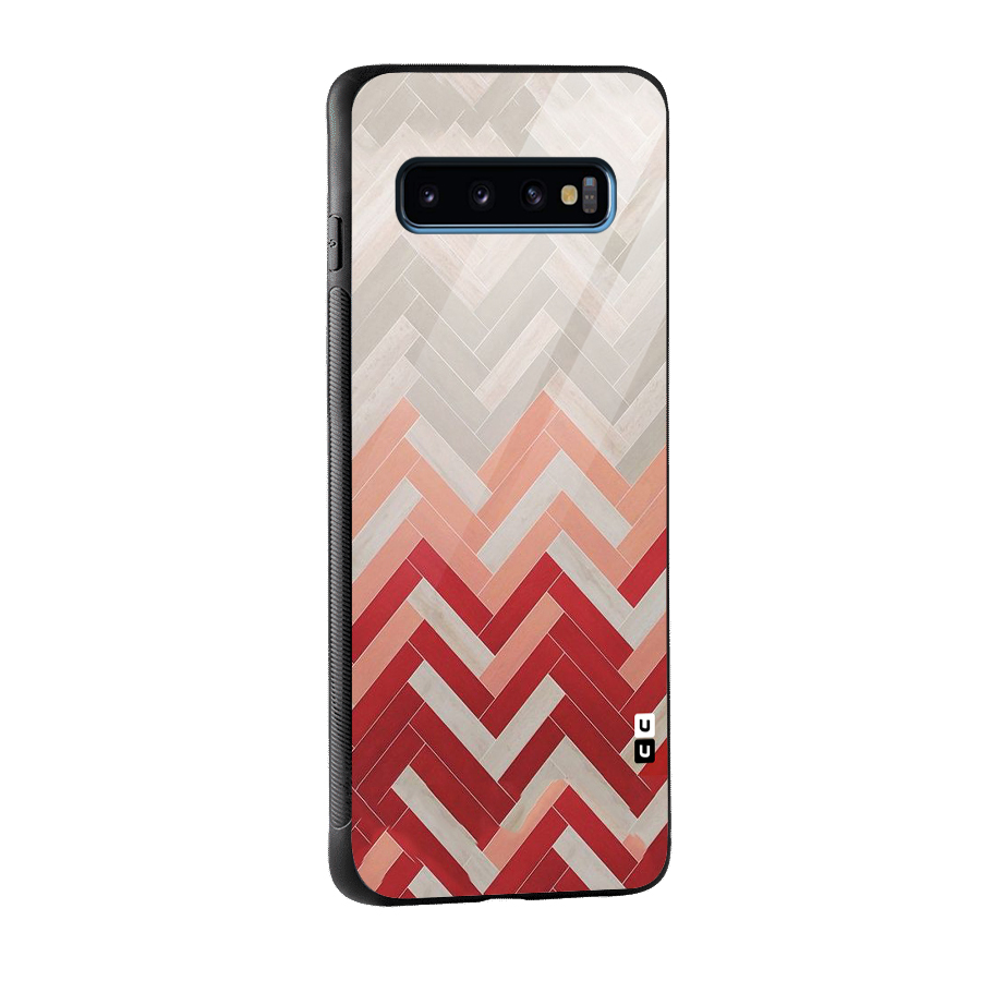Reds and Greys Glass Back Case for Galaxy S10