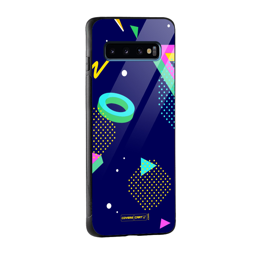 Retro Abstract Glass Back Case for Galaxy S10