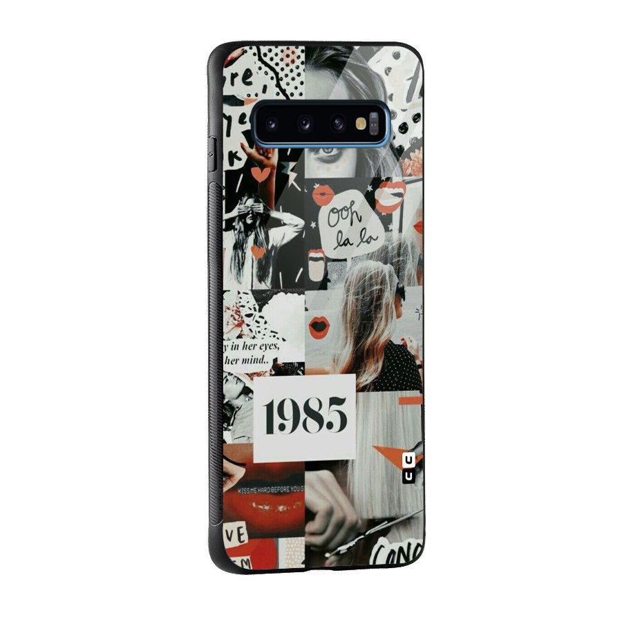 Retro Pattern Glass Back Case for Galaxy S10